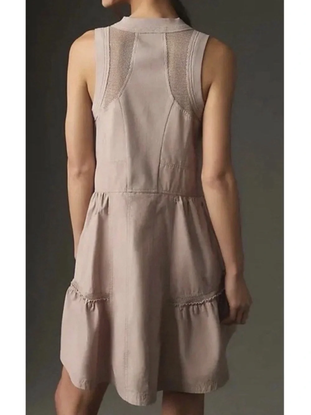Anthropologie Daily Practice Trek Utility Mini Dress Small Muted Rose Athleisure